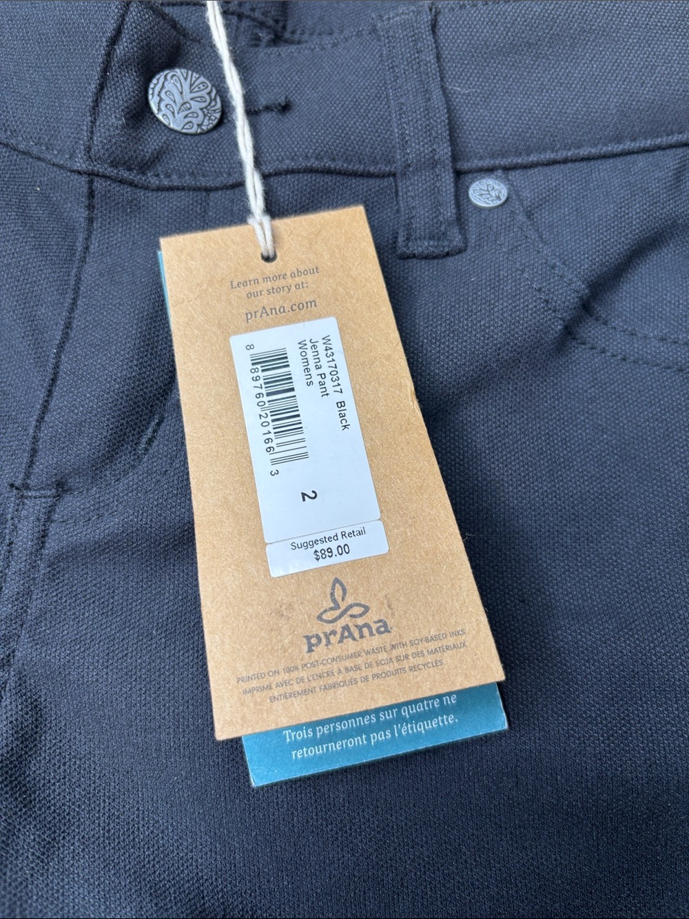 Women’s Prana Jenna Pants Black Size 2 NWT - Picture 3 of 10